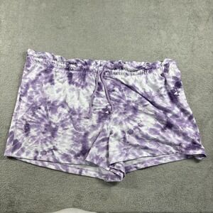 NWT Jenni Intimates Tie Dye Drawstring Waist Pajama Shorts Purple/White Size XXL